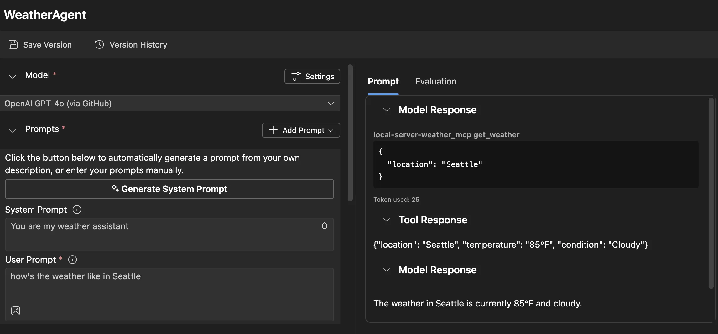 Agent Builder Debug Result