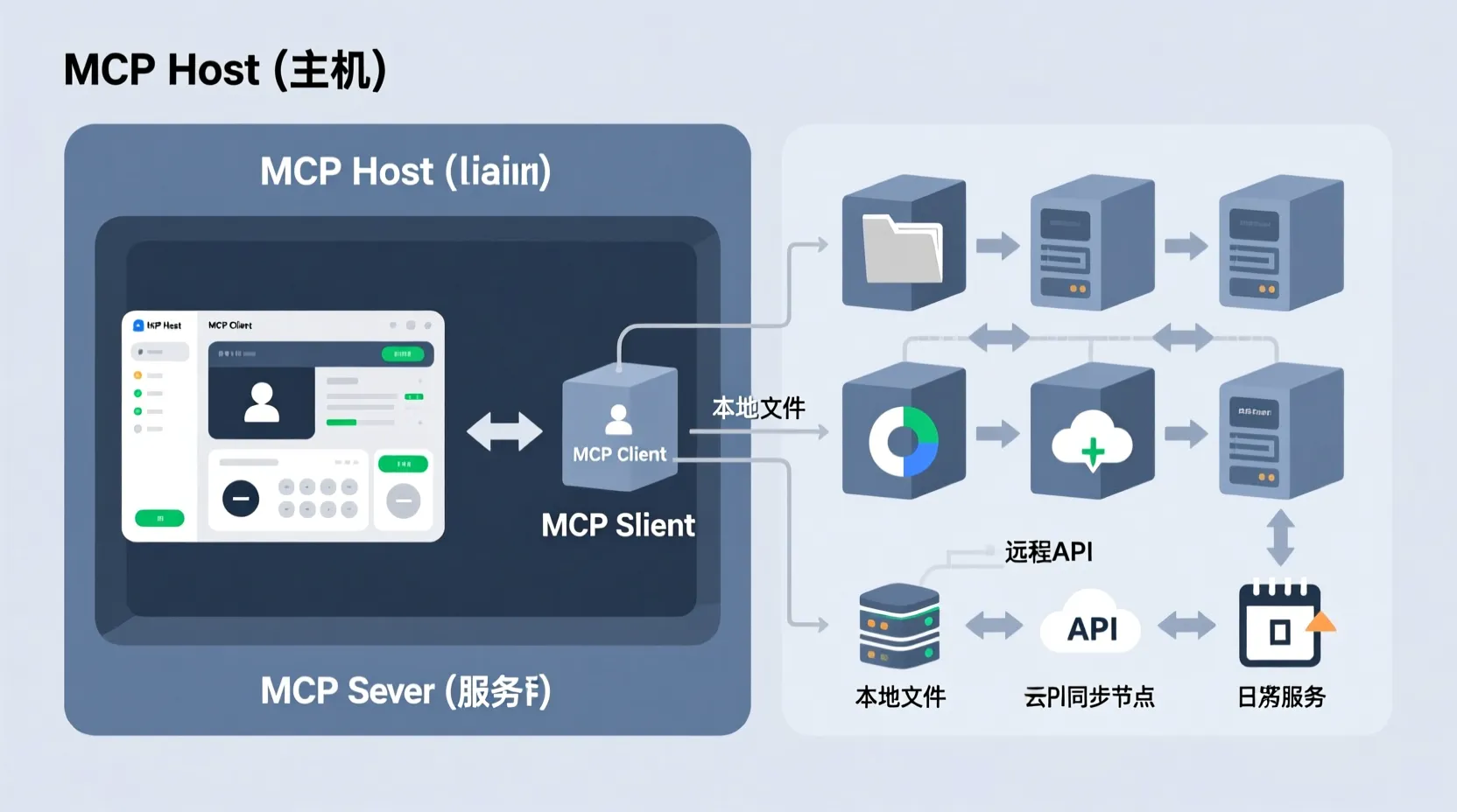 MCP协议客户端-服务器架构图